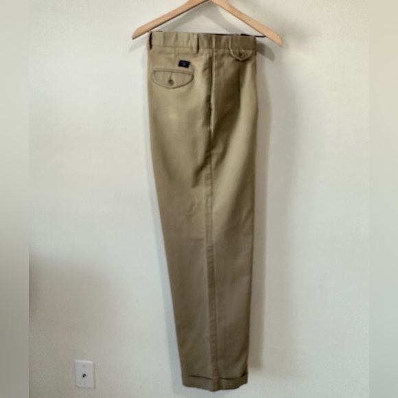 Dockers Mens Khaki Pleated Chino Trousers Size 36 | 34 - Picture 6 of 8